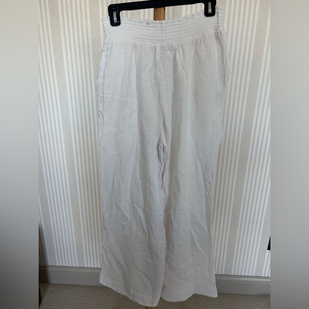 FAHERTY Women's Dream Cotton Gauze Wide
Leg Pant Size Large White NWOT - Picture 6 of 9